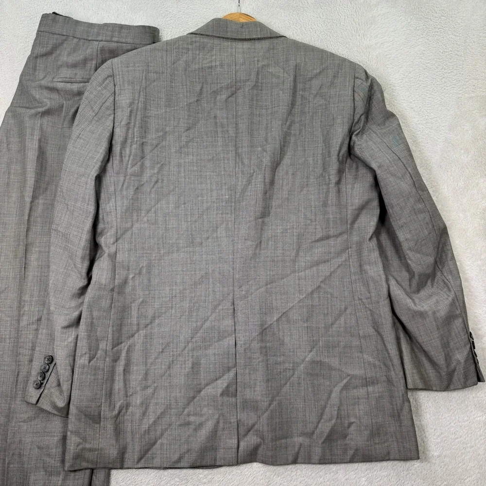 Vintage Hickey Freeman Boardroom Mens 42R Wool Suit Pants 35x28 Gray 2-Button
